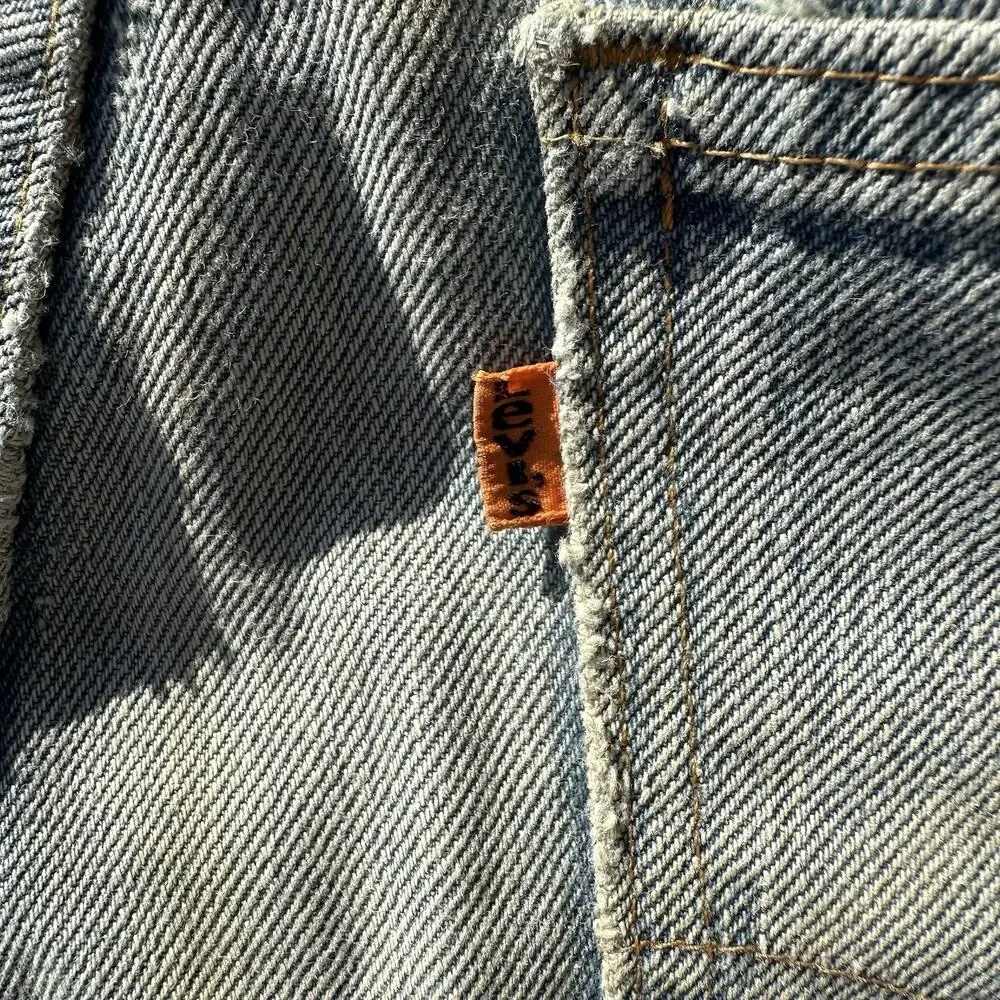 Levis Jeans Orange Tab‎ Size 31 x 28.5 Bell Bottom Flare Blue Flawed